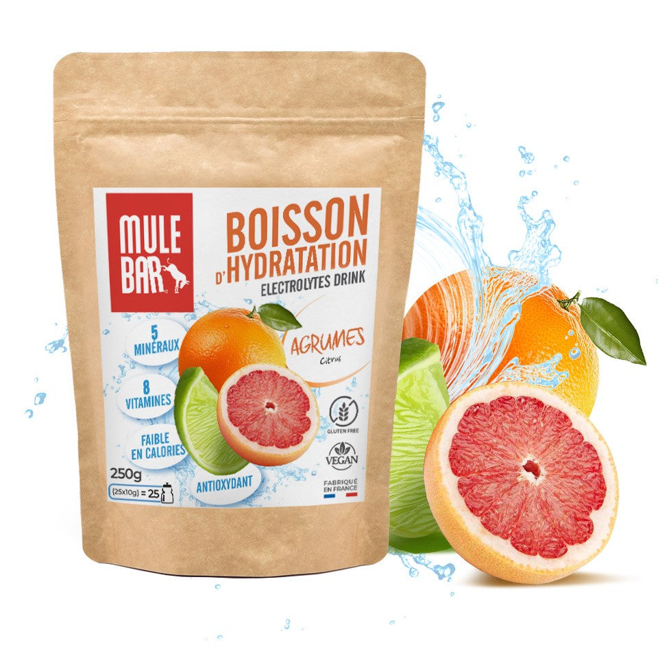 Boisson d’hydratation en poudre Mulebar agrumes