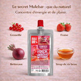 Ingrédients compote énergétique Mulebar fraise groseille betterave