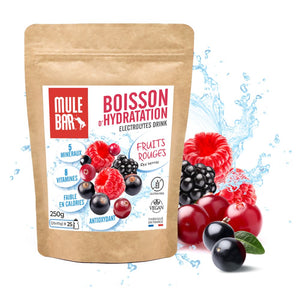 Boisson d’hydratation en poudre Mulebar fruits rouges 10g dose unitaire
